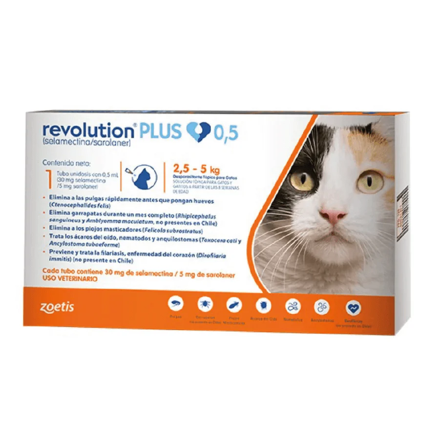Revolution plus Gatos de 2,5 a 5kg - 1 Comprimido