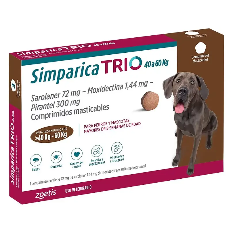 Simparica Trio Perros de 40 a 60kg - 1 Comprimido