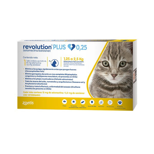 Revolution plus Gatos de 1,25 a 2,5kg - 1 Comprimido