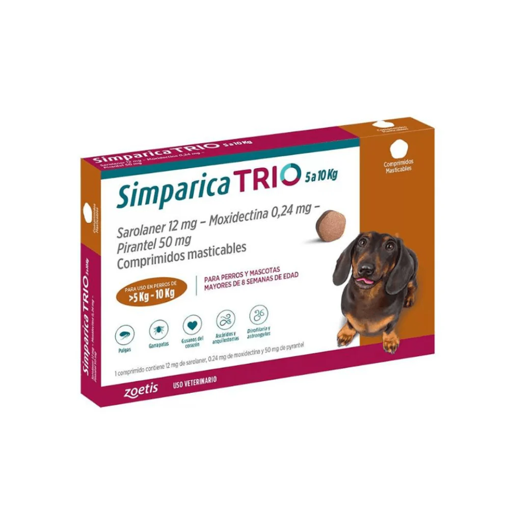 Simparica Trio Perros de 5 a 10kg - 1 comprimido